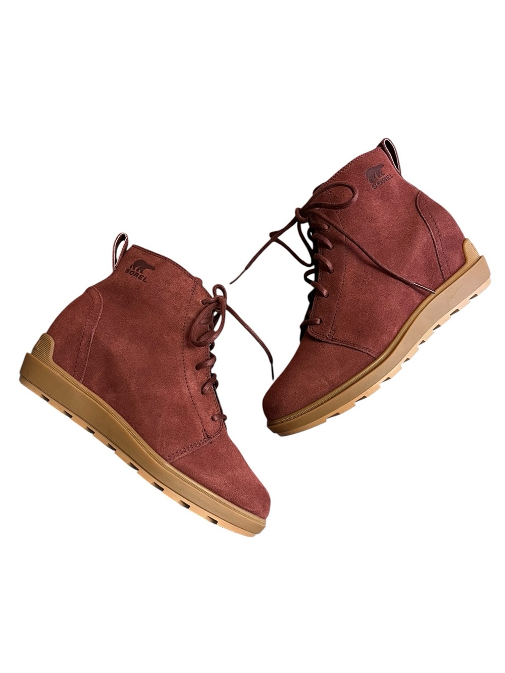 Sorel Evie II Lace Waterproof Suede Ankle Boots Spice‎ Women’s Size 7 Fall